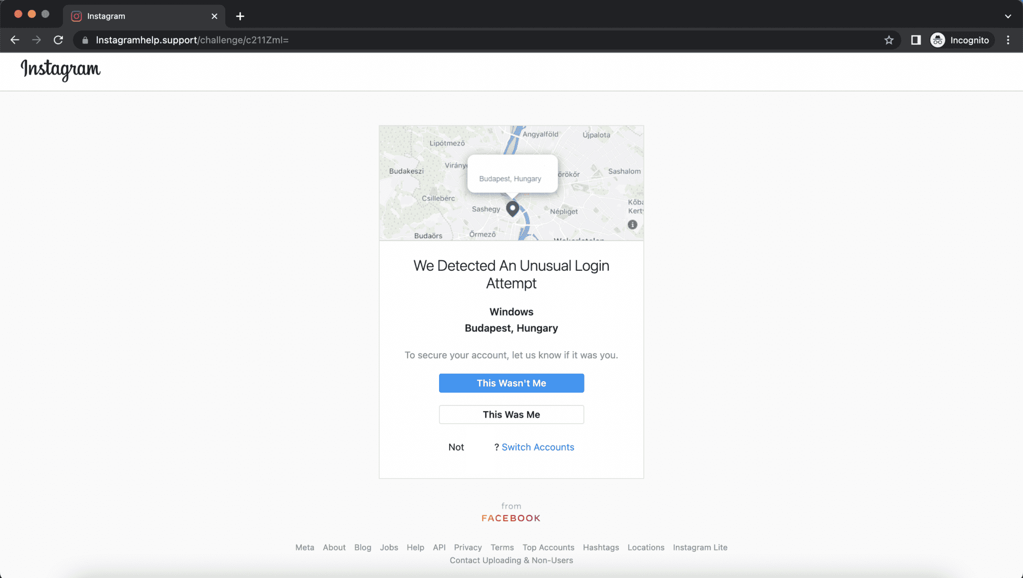 fig 2 instagram attack landing page