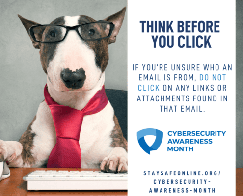 Cybsersecurity Awareness Month - think before you click