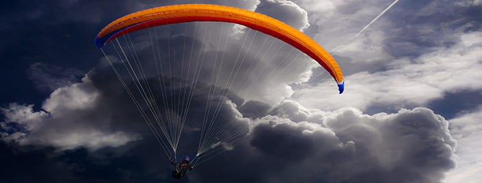 parachute through stormy skies for disaster preparation