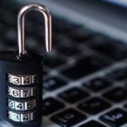 lock on keyboard showing antivirus software
