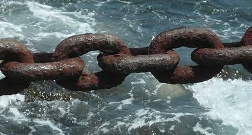 phishing weakest link, chain over water
