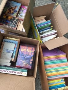 4 boxes of books for Million Book Challenge